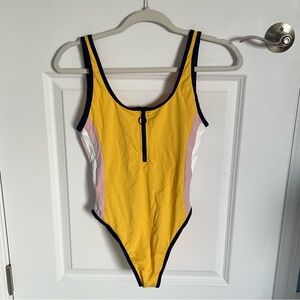 New! Banana Moon Yellow Blue Ultimate One-Piece Swimsuit 35107